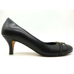 Cole Haan Air Black Leather Slip On High Heel Pumps Shoes Women's 8 B
